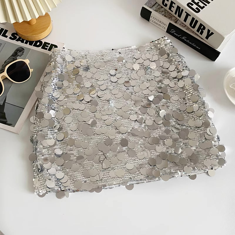 Chunky Sequin Mini Skirt (4 Colors)