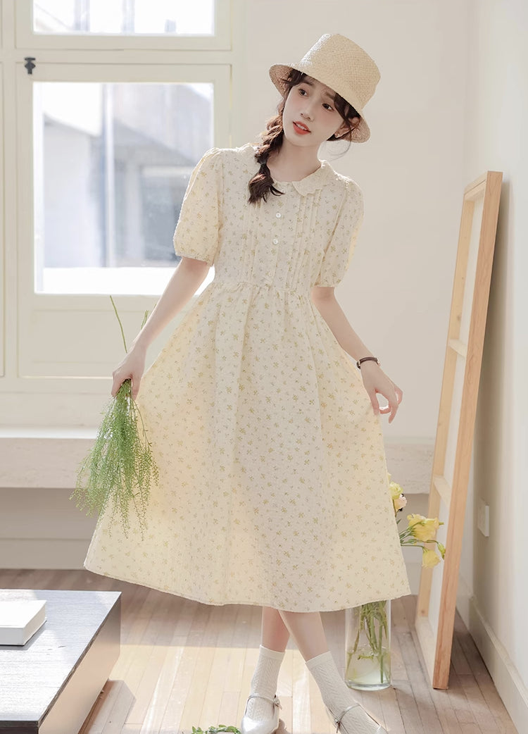 Ditsy Floral Sun Dress (Yellow)
