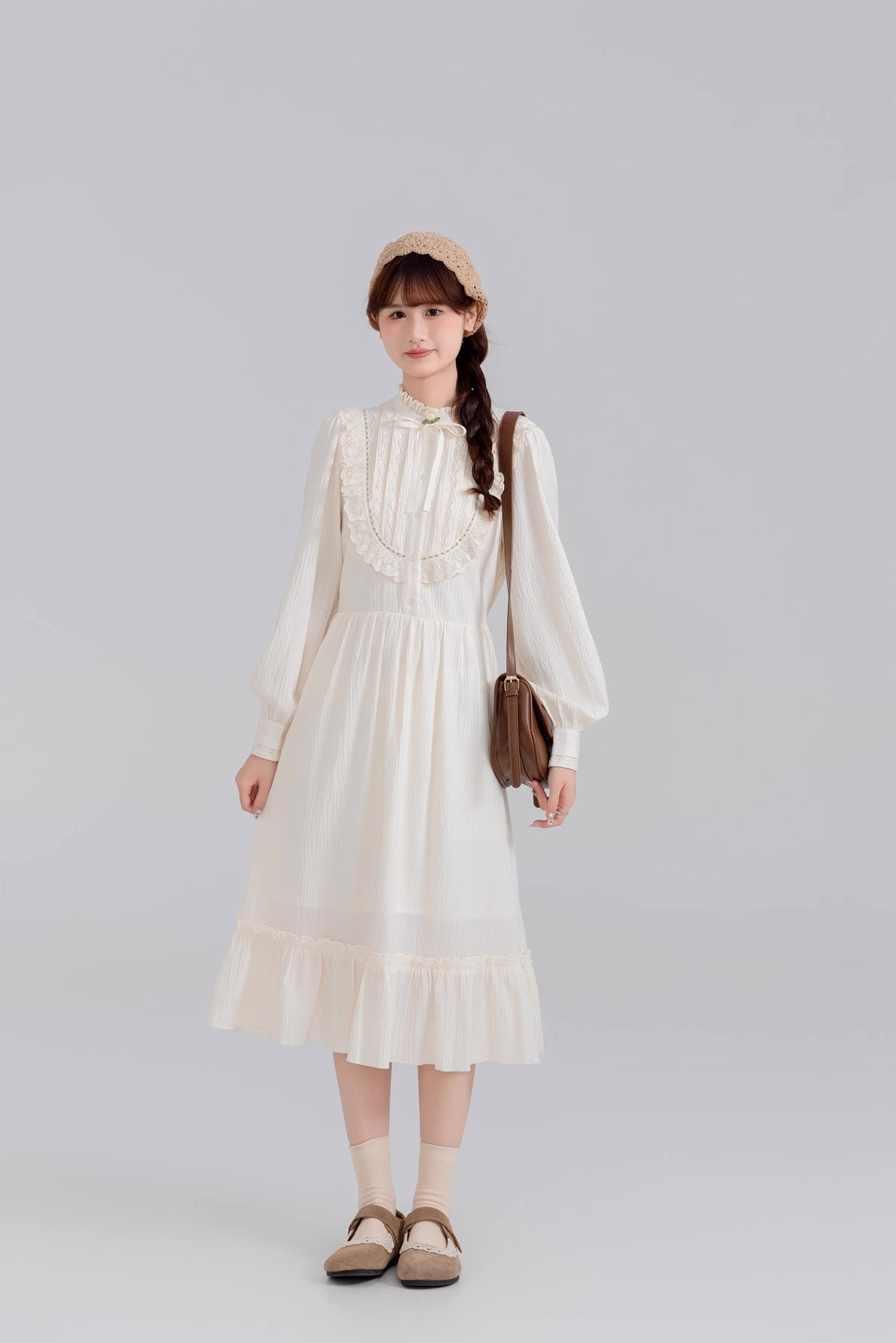 Little Rose Midi Dress (Cream)