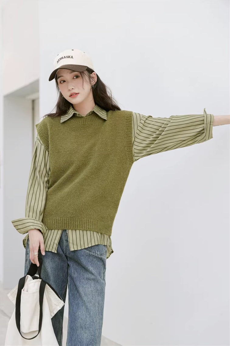 Basic Stripe Button Down Shirt (3 Colors)
