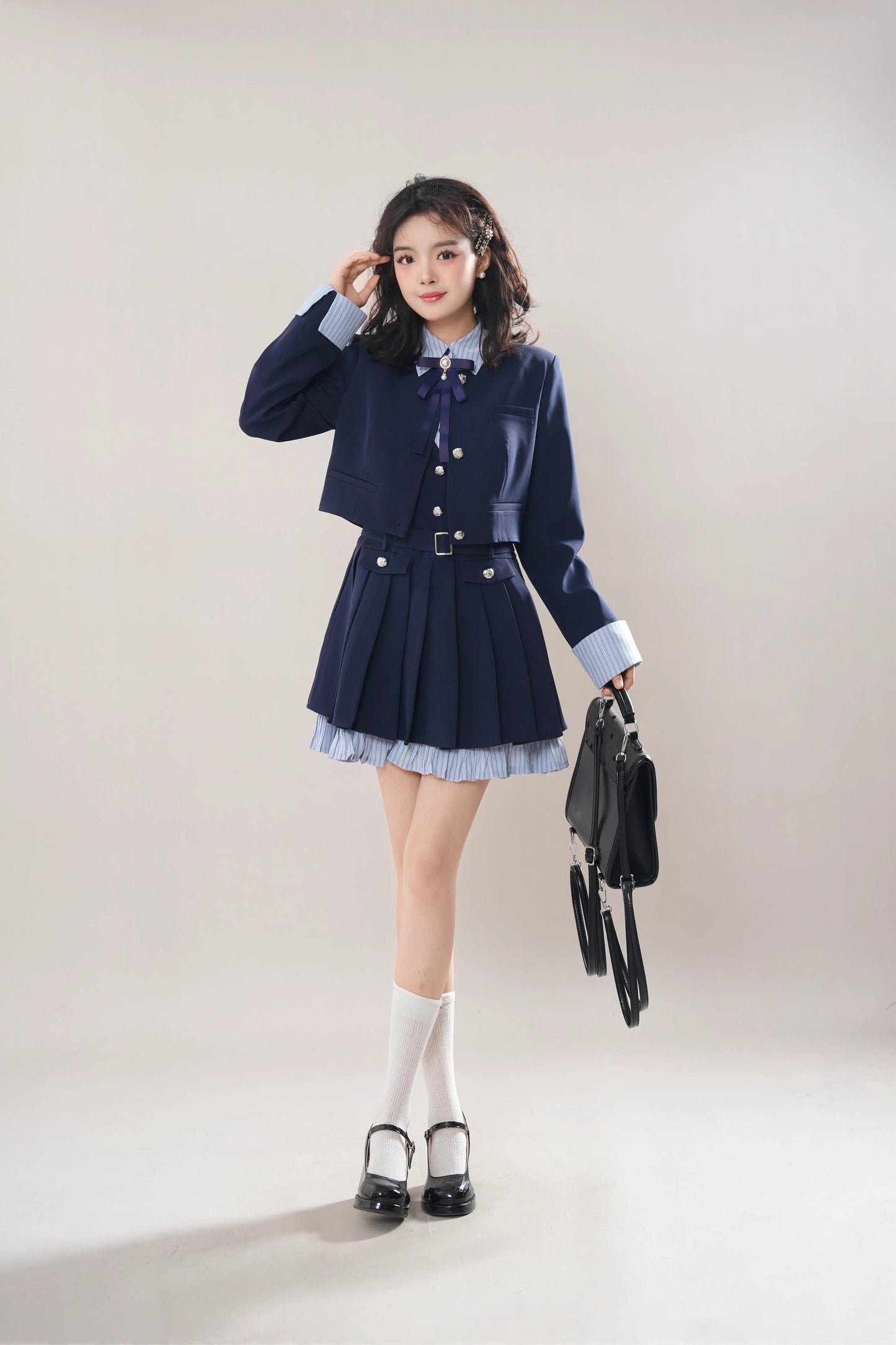 Little Academy Dress & Jacket Set (Navy)