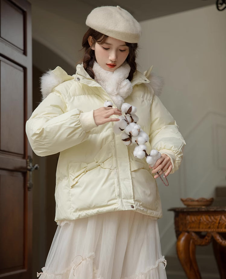 Little Bow Puffer Jacket (3 Colors)