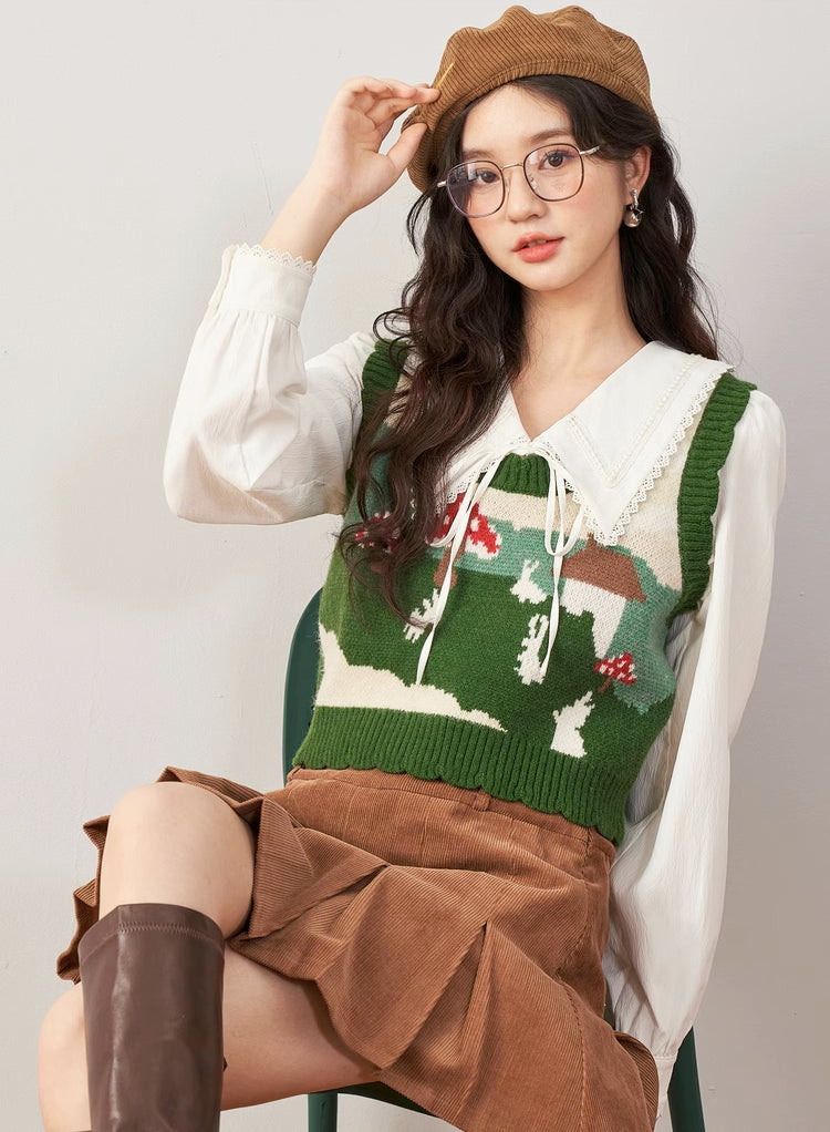 Mushroom Bunny Vest (Green)