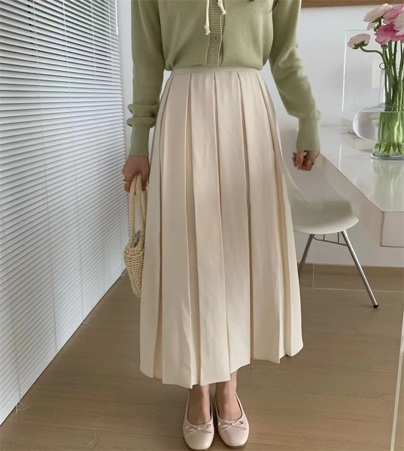 Spring Pleated Midi Skirt (4 Colors)