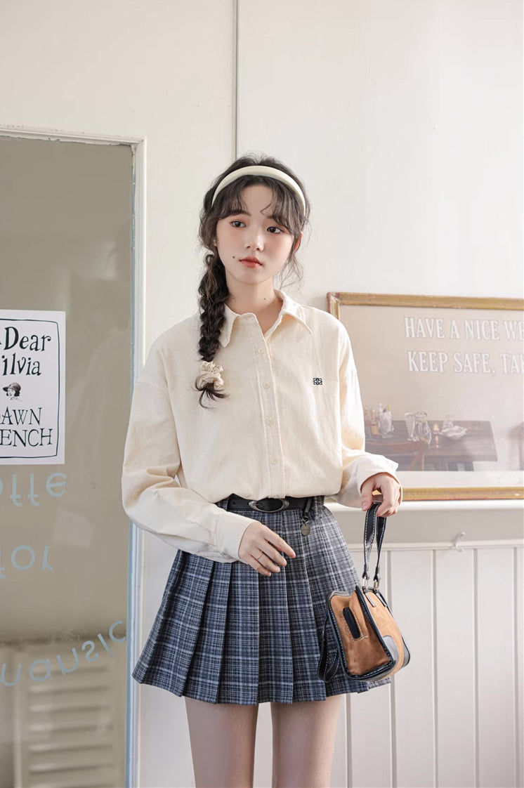 Cinnamon Plaid Belted Tennis Skirt (3 Colors)