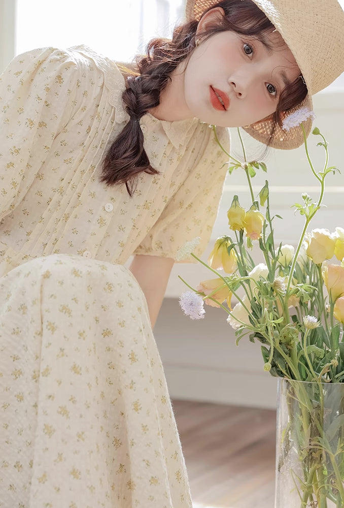 Ditsy Floral Sun Dress (Yellow)