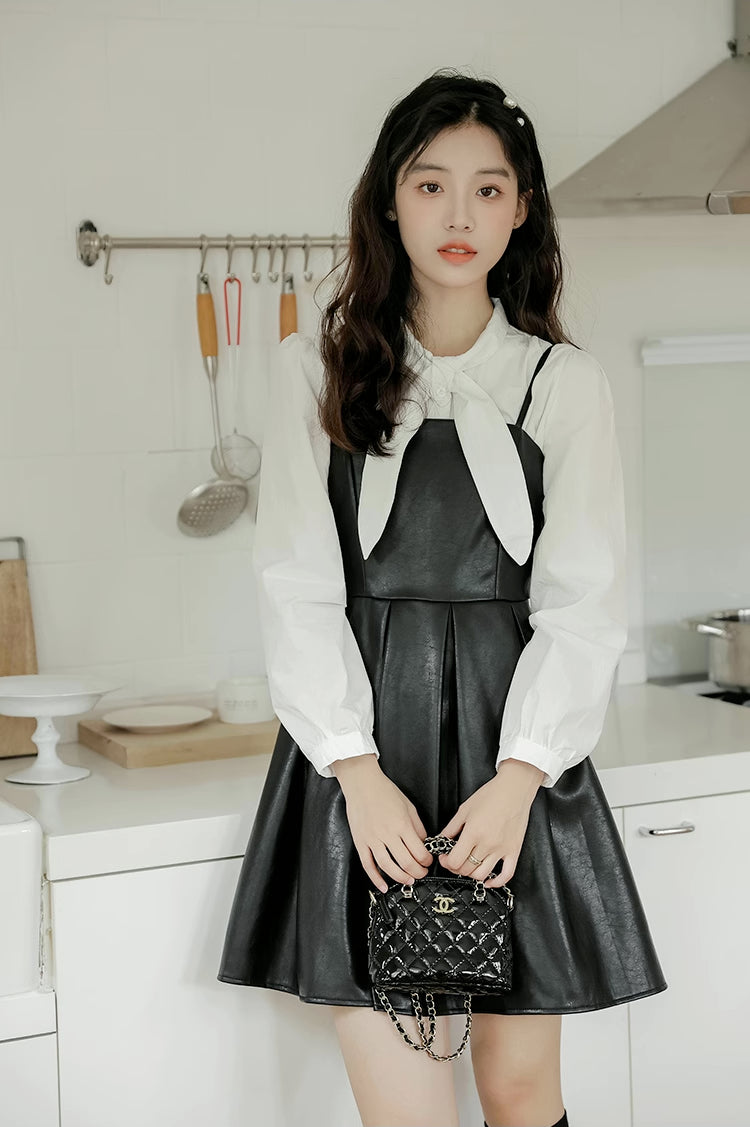 Pleather Mini Cami Dress (2 Colors)