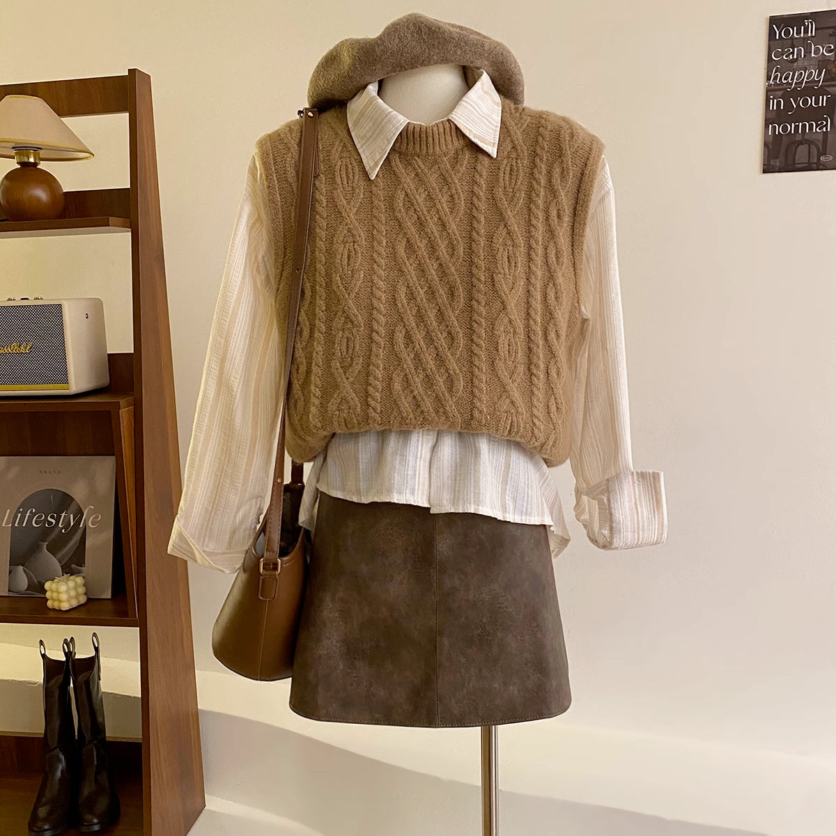 Fall Cable Knit Vest (4 Colors)