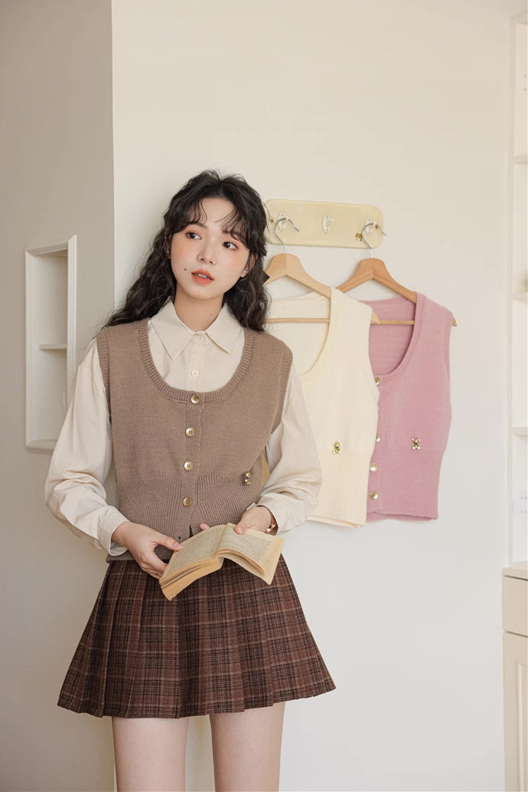 Little Bear Button Vest (3 Colors)