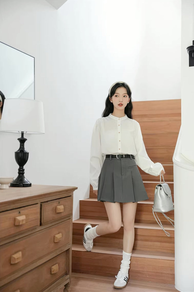 Preppy Pleated Mini Skirt (4 Colors)