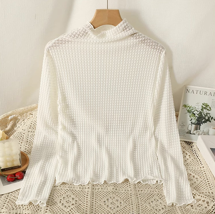 Waffle Crepe Layering Shirt (5 Colors)