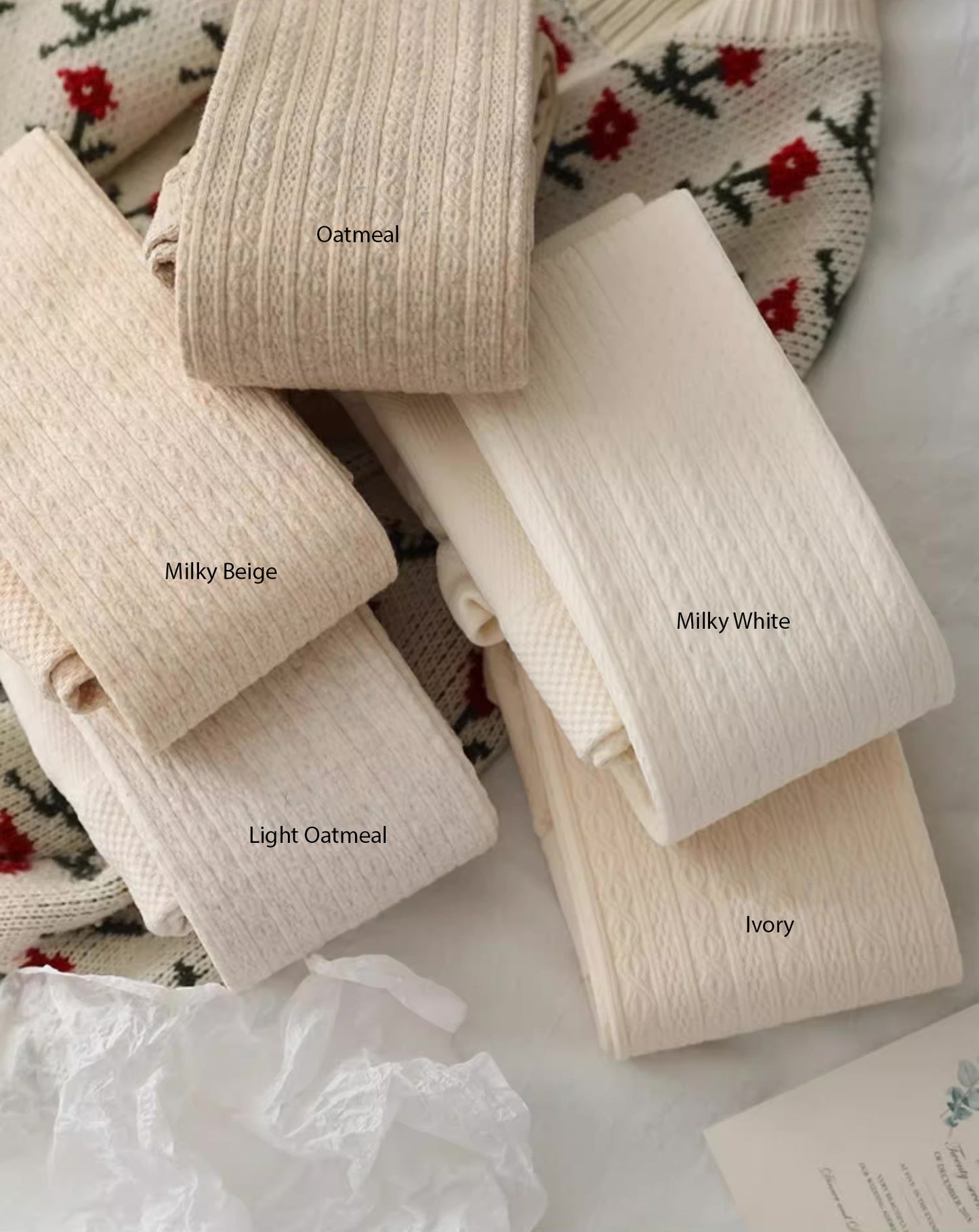 Cable Knit Tights (13 Colors)