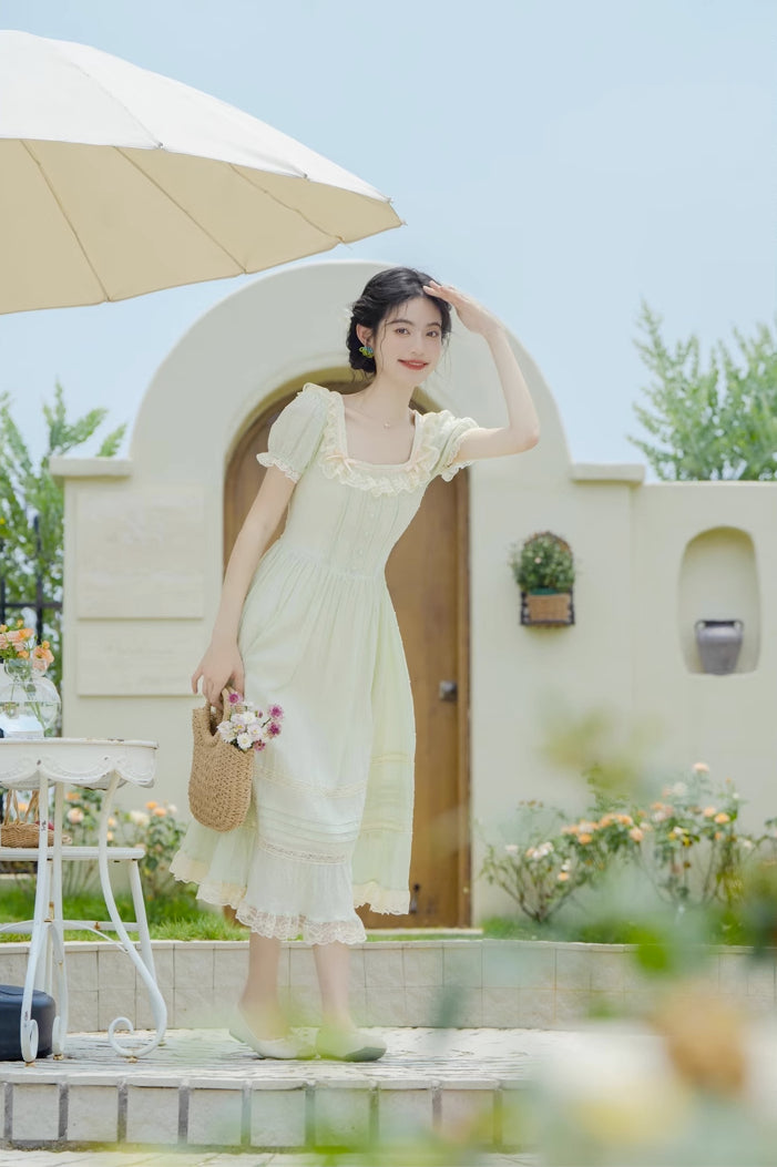 Sorbet Lace Midi Dress (Mint)