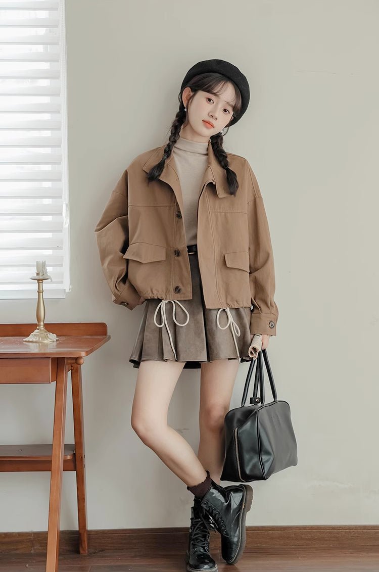 Cropped Worker Utility Jacket (2 Colors)