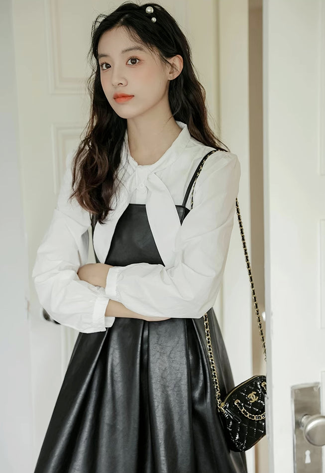 Pleather Mini Cami Dress (2 Colors)