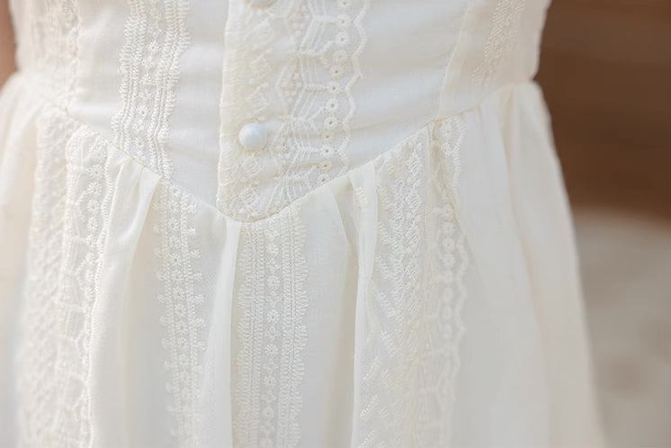 Broderie Lace Midi Dress (Cream)