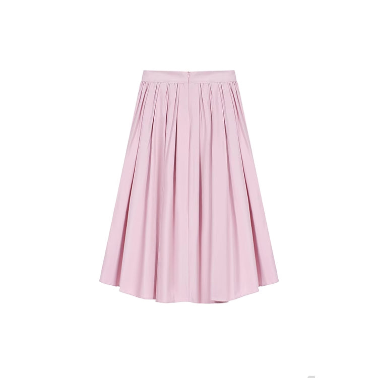 Sakura Pleated Midi Skirt (Pink)