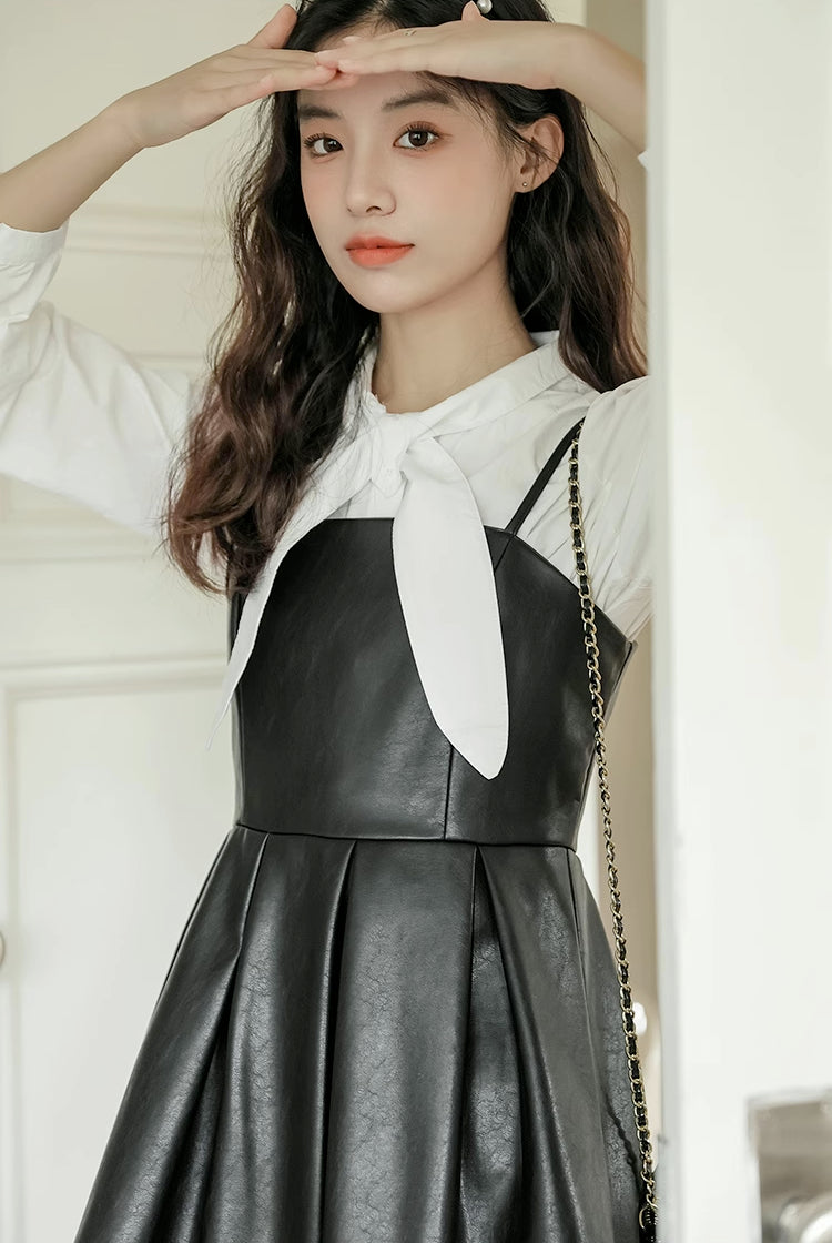 Pleather Mini Cami Dress (2 Colors)