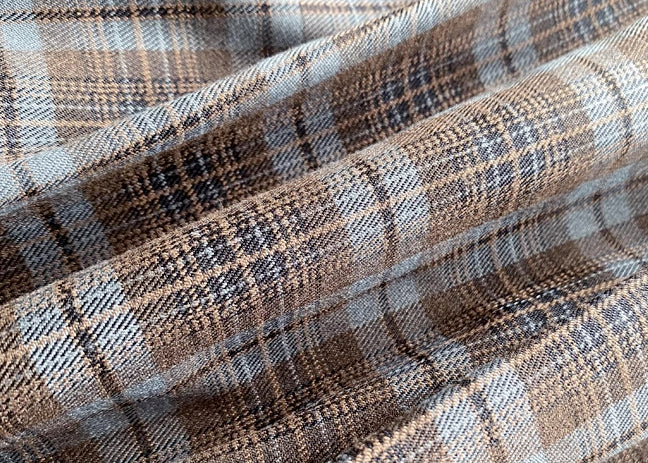 Mint Mocha Plaid Skirt (Brown)