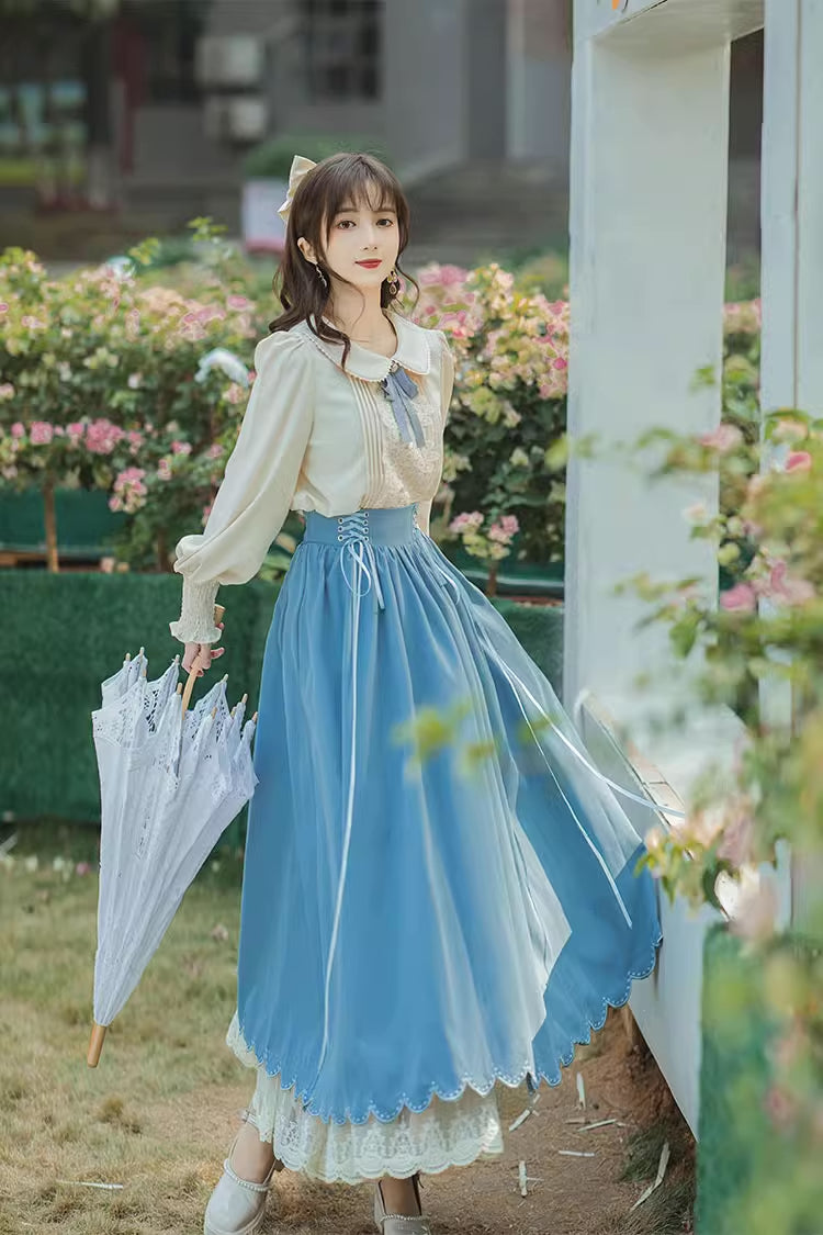 Evergarden Blouse & Skirt Set (5 Colors)