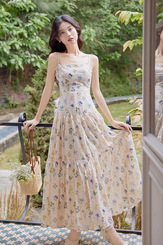 Floral Poetry Cami Maxi Dress (White)