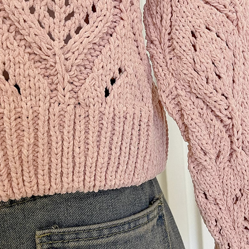 Open Knit Crochet Sweater (2 Colors)