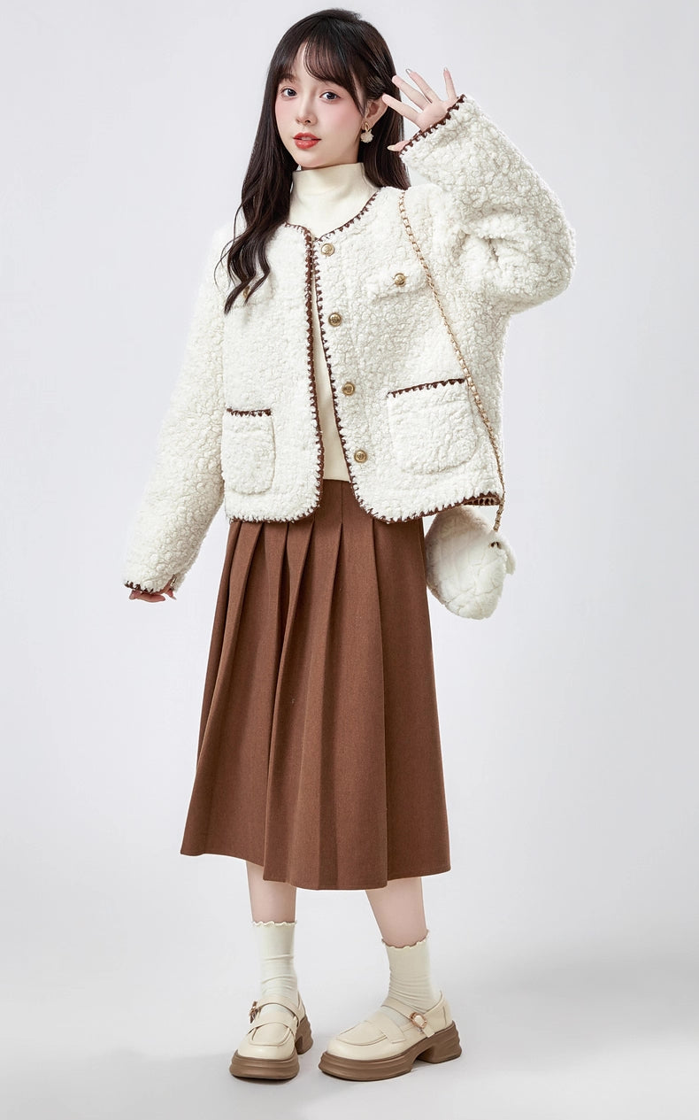 Faux Sherpa Wool Jacket (Cream)