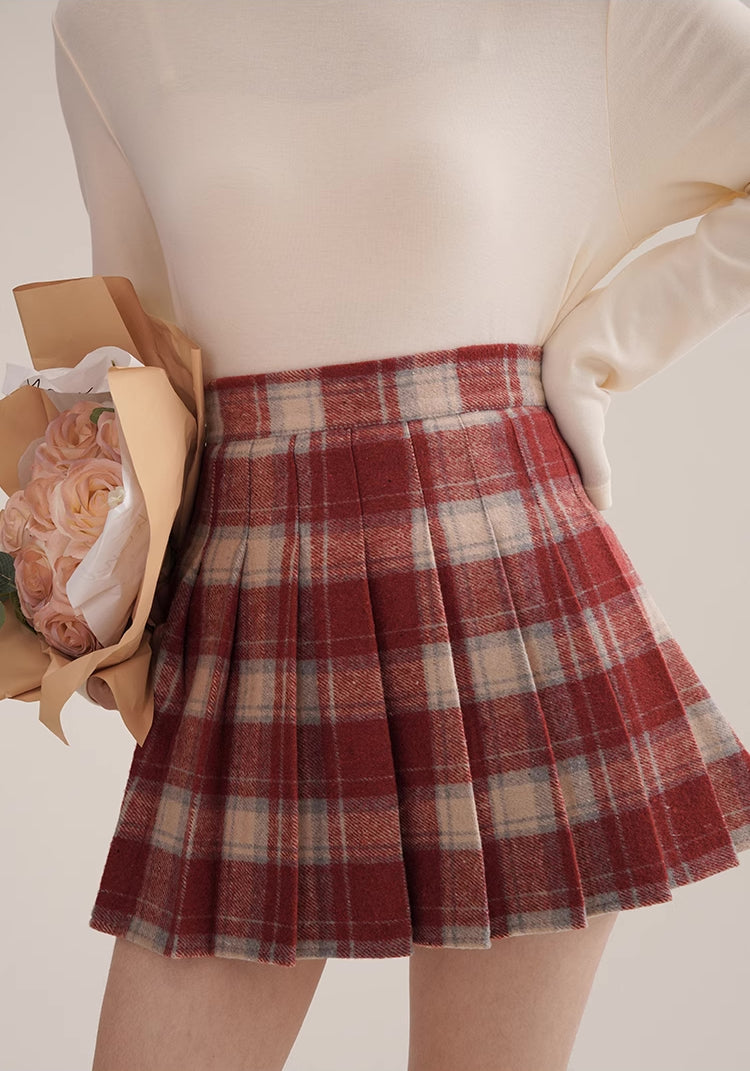 Toasted Plaid Pleated Tennis Skirt (3 Colors)