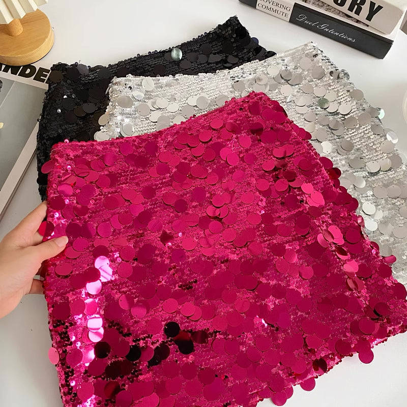 Chunky Sequin Mini Skirt (4 Colors)
