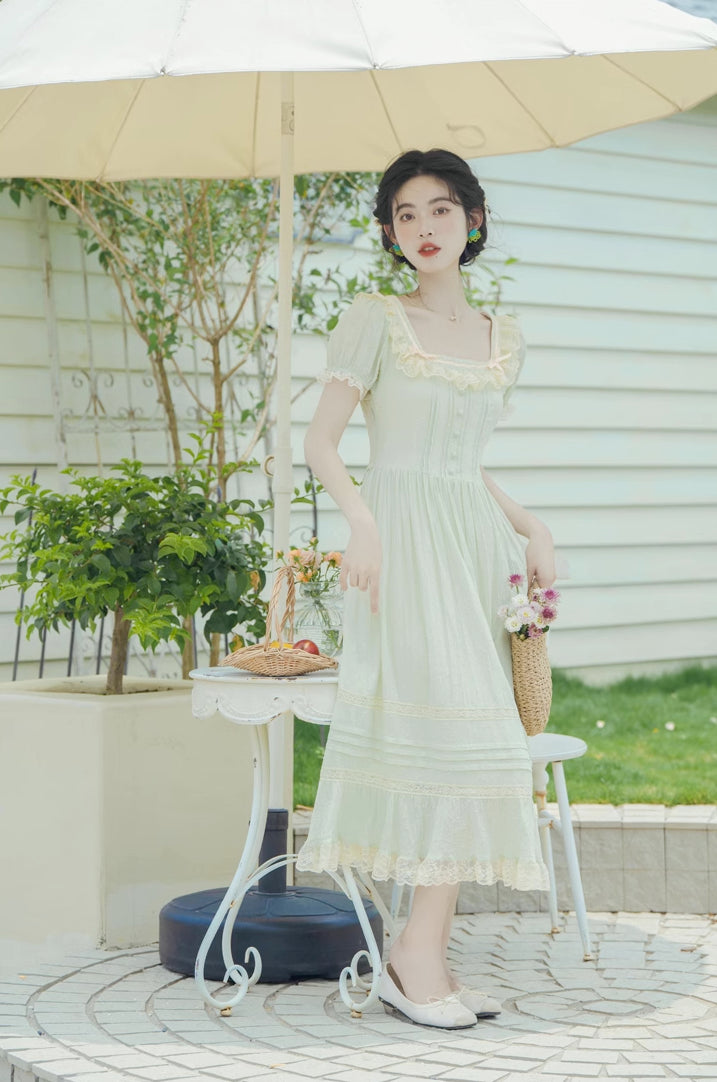 Sorbet Lace Midi Dress (Mint)