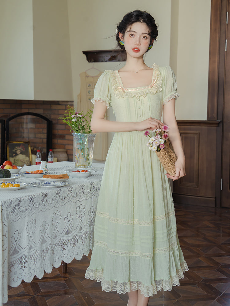 Sorbet Lace Midi Dress (Mint)