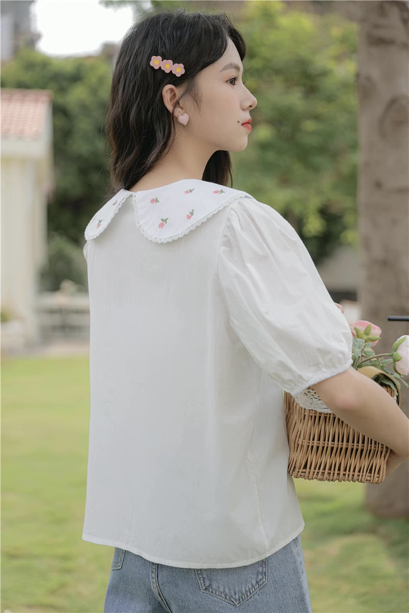 Budding Blossoms Short Sleeve Blouse (2 Colors)