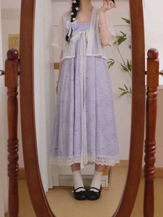 Pastel Bows Qixiong Dress (Purple)