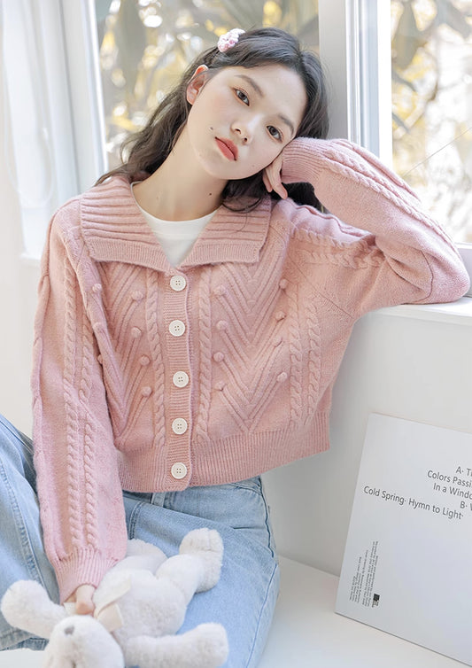 Pom Pom Polo Cardigan (2 Colors)