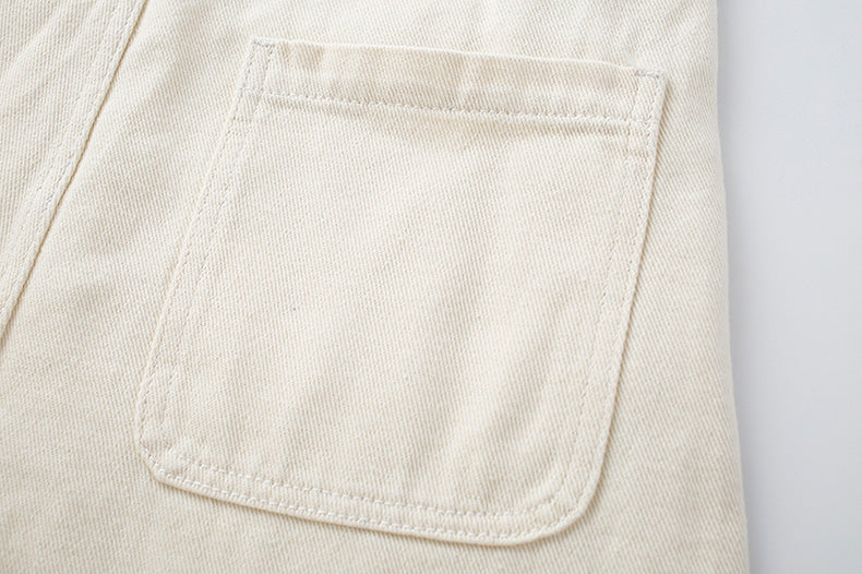 Honey Bear Short Overalls (White)