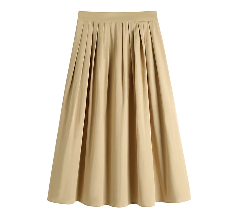 Essential Pleated Midi Skirt (2 Colors)