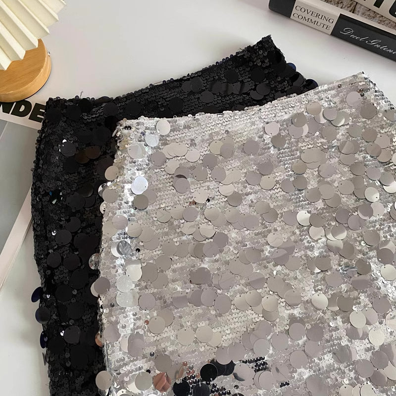 Chunky Sequin Mini Skirt (4 Colors)