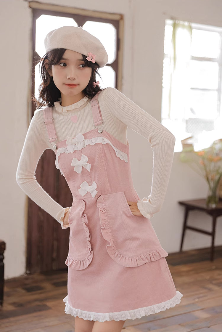 Sweet Little Baker Mini Pinafore Dress (Pink)