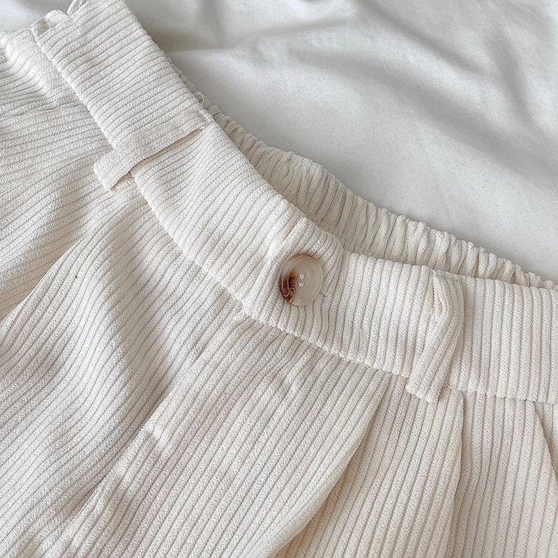 Pleated Corduroy Pants (4 Colors)