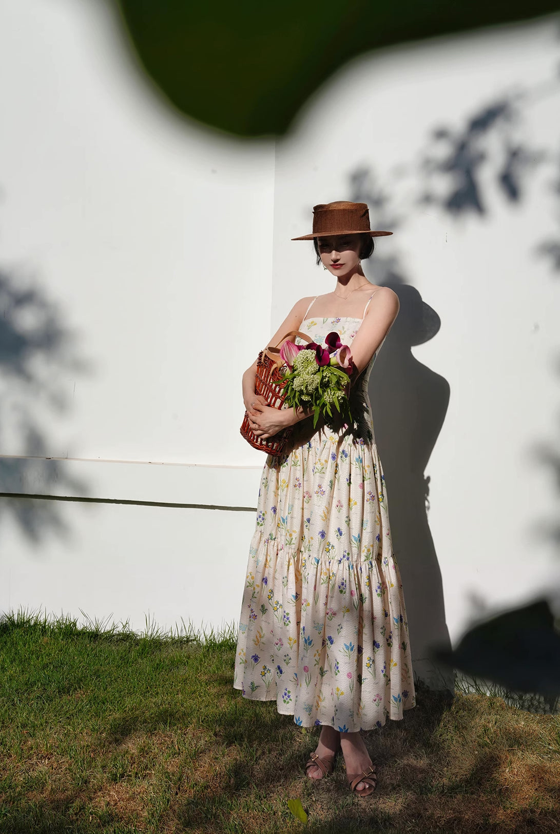 Floral Poetry Cami Maxi Dress (White)