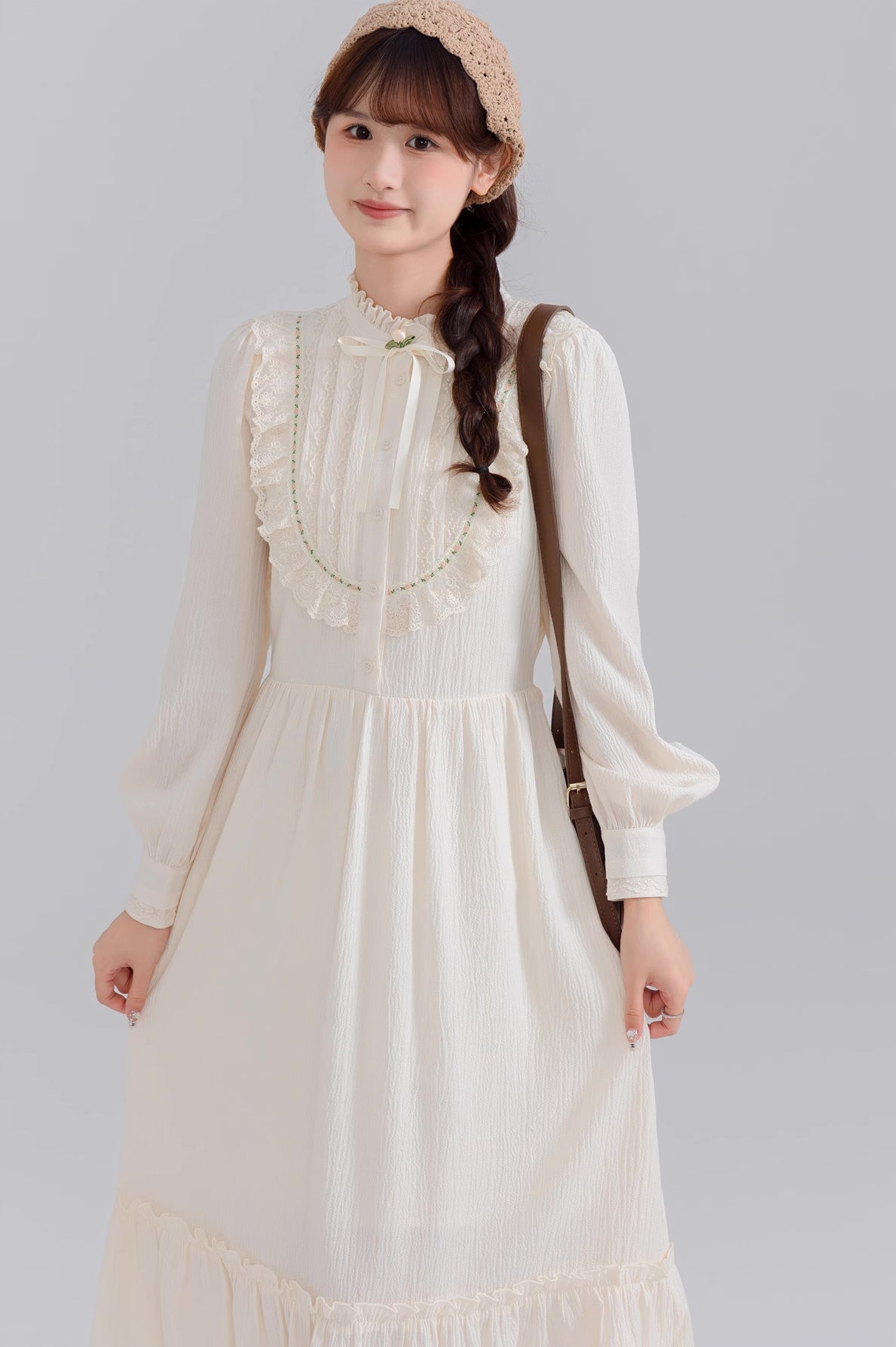 Little Rose Midi Dress (Cream)