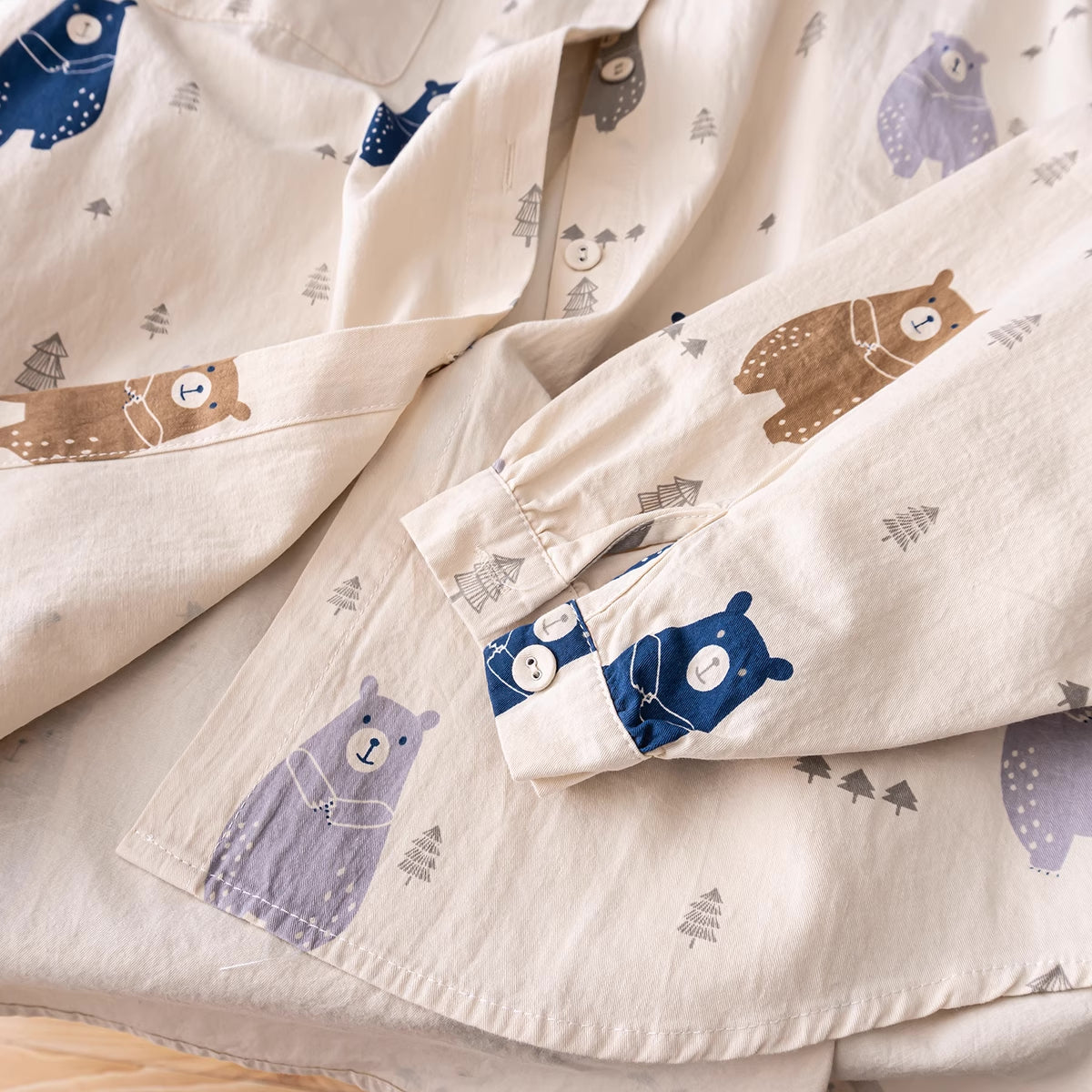 Forest Bear Blouse (Beige)