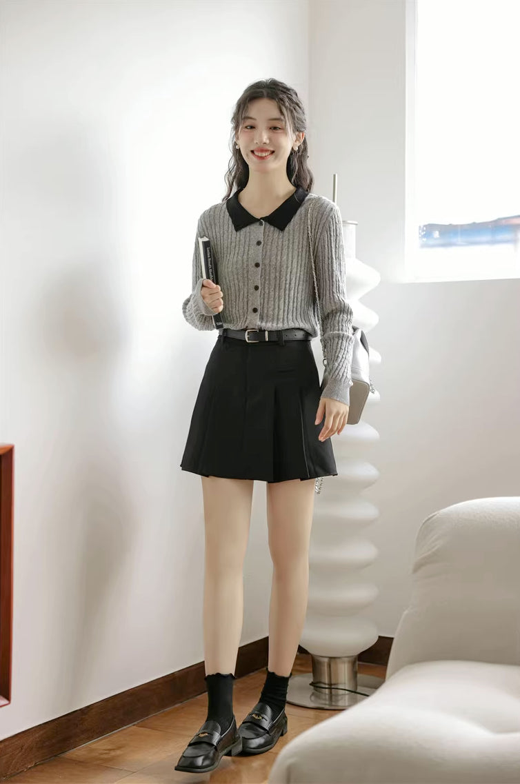 Preppy Pleated Mini Skirt (4 Colors)