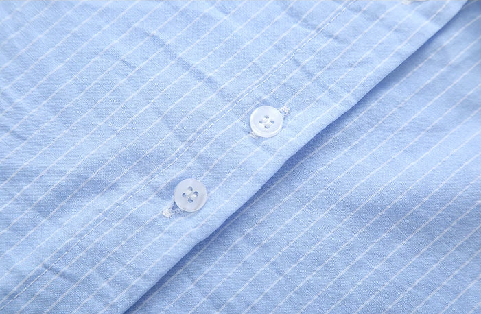 Alice Pinstripe Two-Piece Set (Blue)