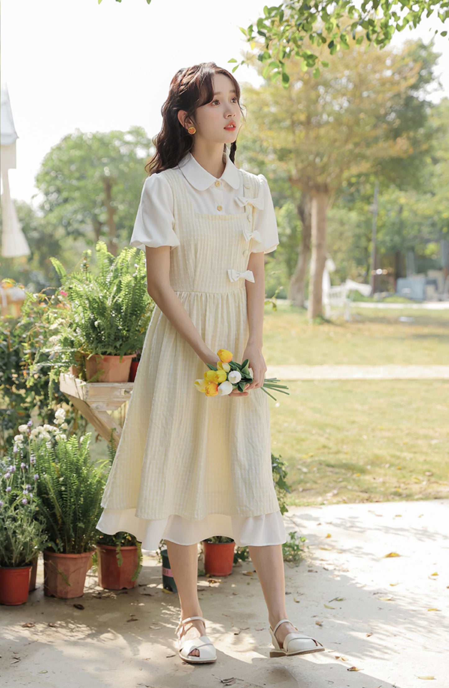 Gingham Bows Twofer Dress (3 Colors)