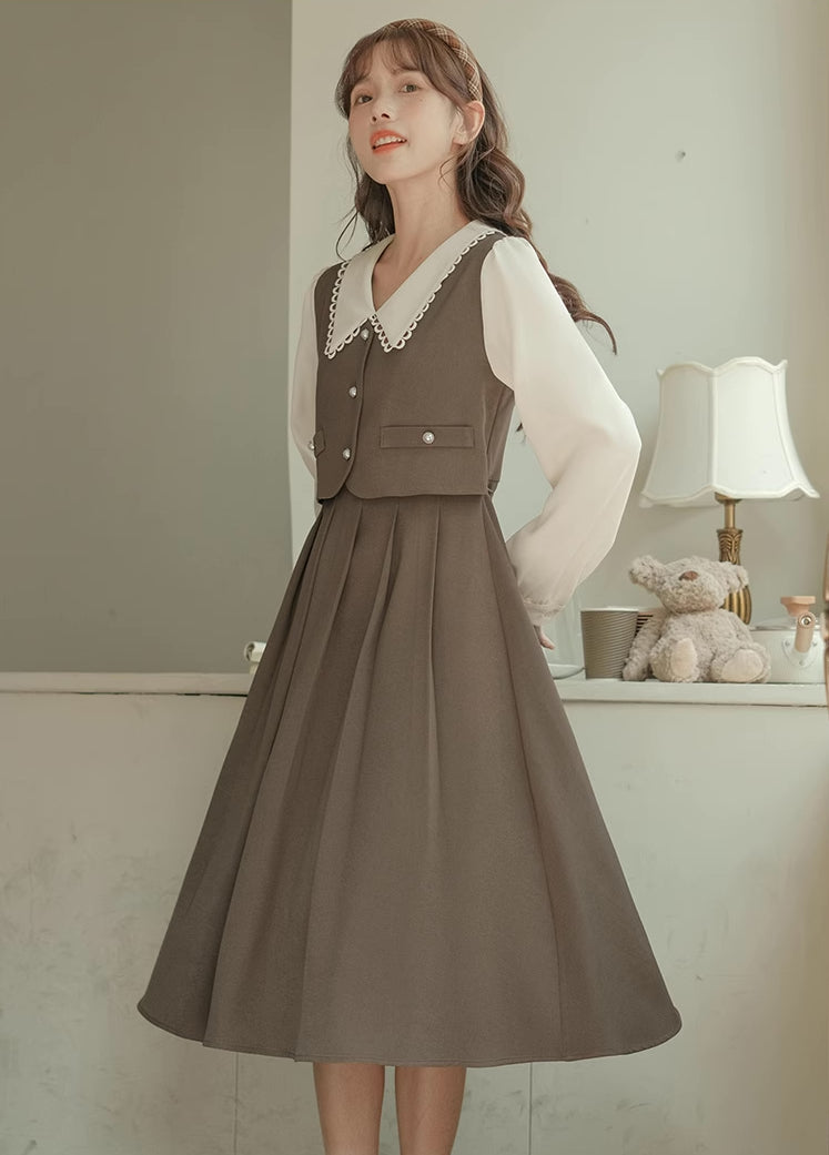Traveller's Basic Midi Dress (Khaki)