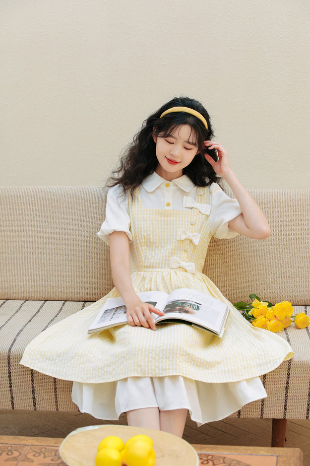 Gingham Bows Twofer Dress (3 Colors)