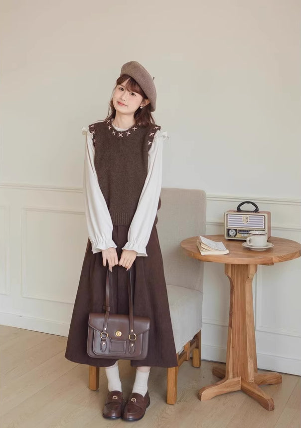 Belted Corduroy Midi Skirt (3 Colors)