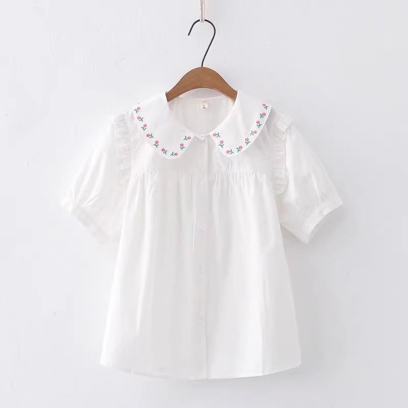 Budding Blossoms Embroidered Blouse (2 Colors)