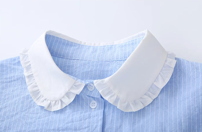 Alice Pinstripe Two-Piece Set (Blue)